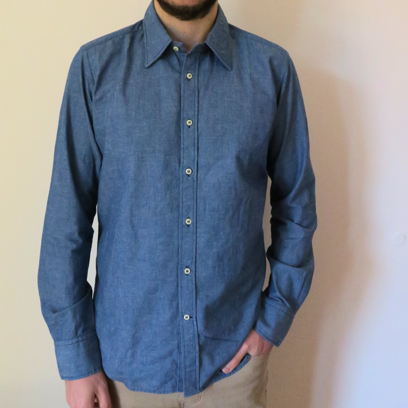 Teo Funk 4A - shirt in Oxford cotton, Italian collar, blue denim