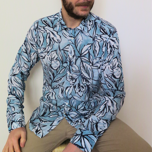 David Smooth 1 - shirt, viscose, relaxed fit, unique Bevilacqua print