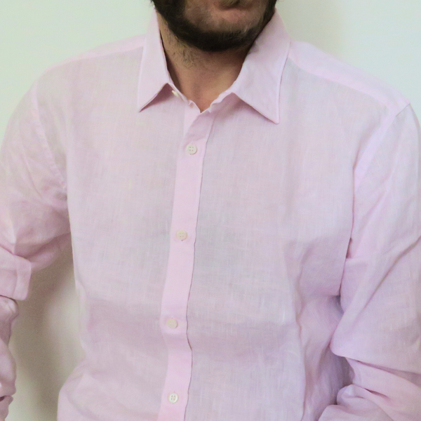 David Linen 2E - shirt in linen, relaxed fit, italian collar