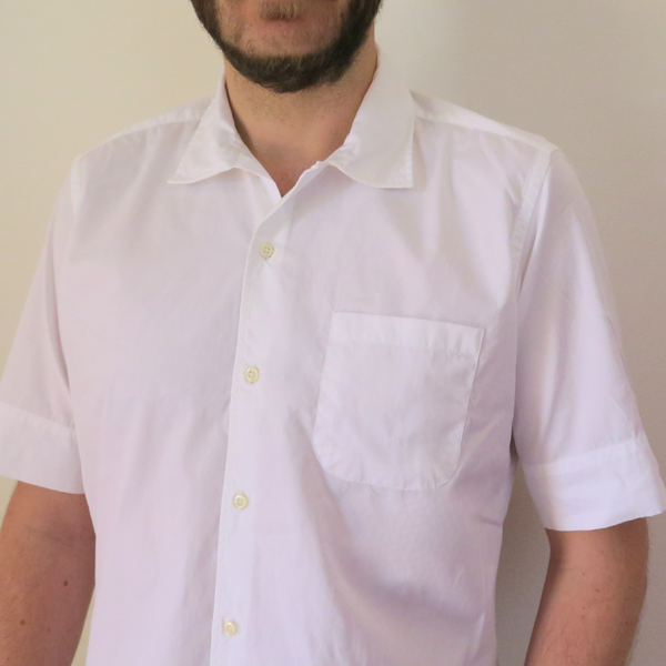 Eric - short sleeve shirt, 100% cotton, white, regular fit, italian collar