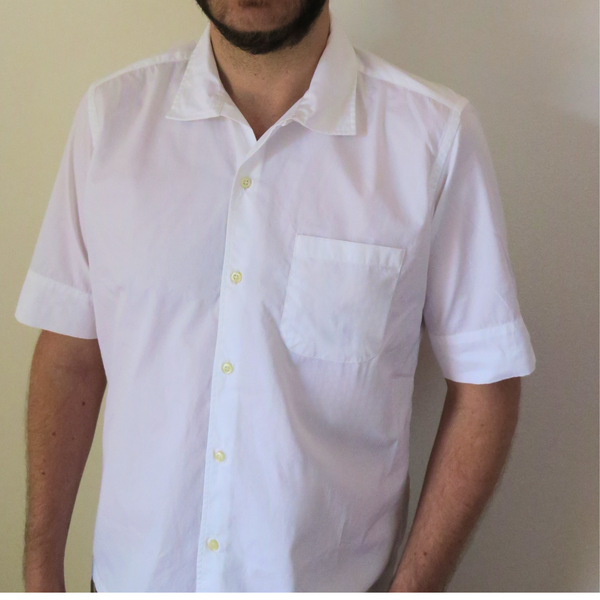 Eric - short sleeve shirt, 100% cotton, white, regular fit, italian collar