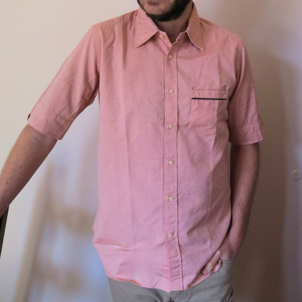 Oxy Blues 2 - shirt in Oxford cotton, relaxed fit, short sleeves, pink