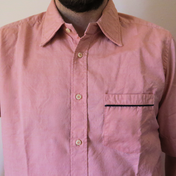 Oxy Blues 2 - shirt in Oxford cotton, relaxed fit, short sleeves, pink