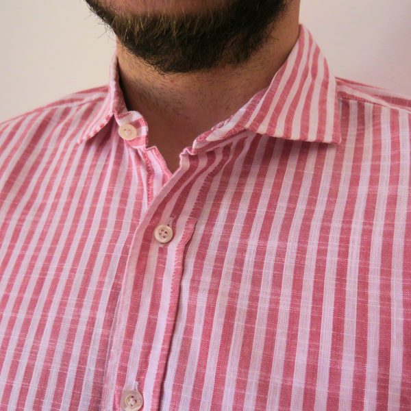 102 Sun 6 - shirt, linen-effect cotton, regular fit, french collar